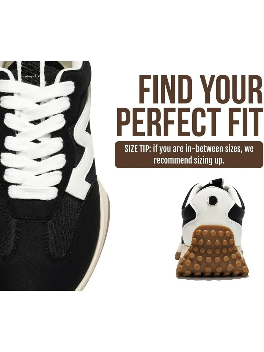 Women's Black Lightweight Trendy Lace Up Memory Foam Insole Non-Slip Sneakers